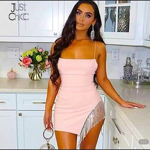 Rhinestone tassel dress